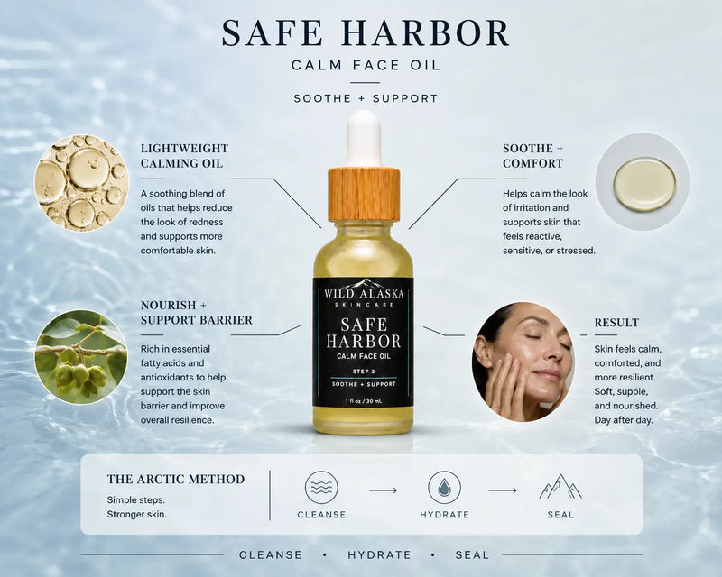 Safe Harbor Calm Face Oil for Sensitive Skin Wild Alaska Skincare