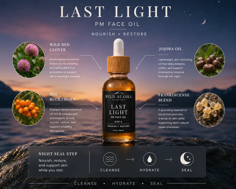 Last Light PM Face Oil – Replenish & Rest Wild Alaska Skincare