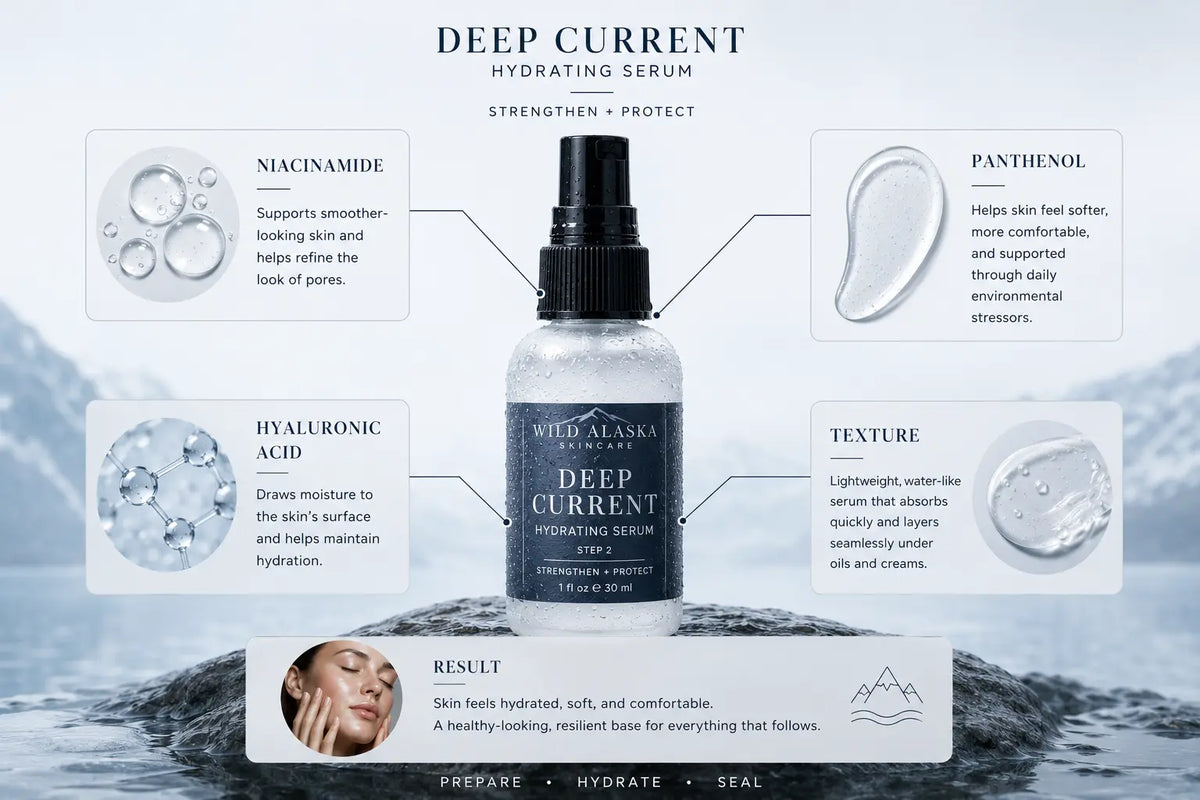 Deep Current Hydration Serum for All Skin Types Wild Alaska Skincare