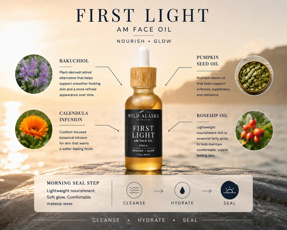 First Light AM Face Oil – Brighten & Prime Wild Alaska Skincare
