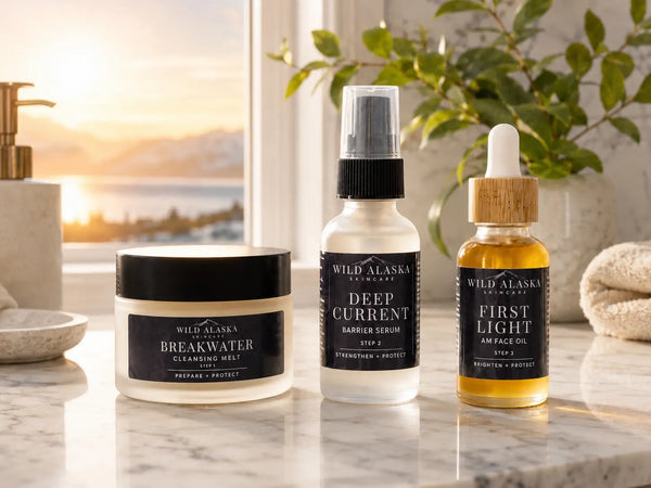 First Light AM Face System – 3-Step Morning Skincare Set Wild Alaska Skincare