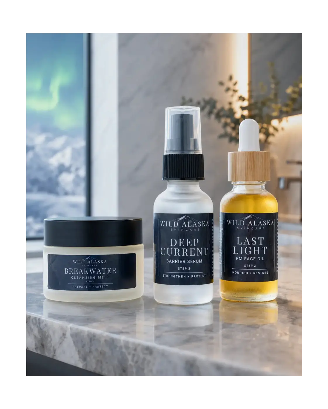 Last Light | PM System 3-Step Evening Skincare Set Wild Alaska Skincare