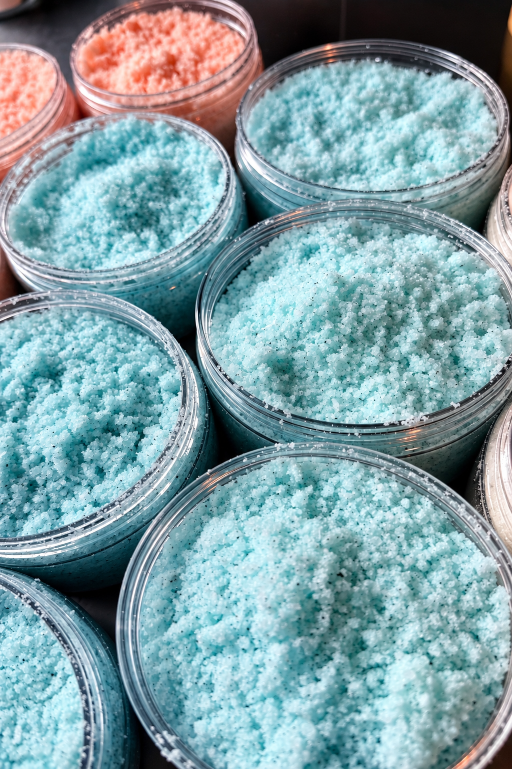 Glacier Coast Mineral Bath Soak texture and jar - Wild Alaska Skincare