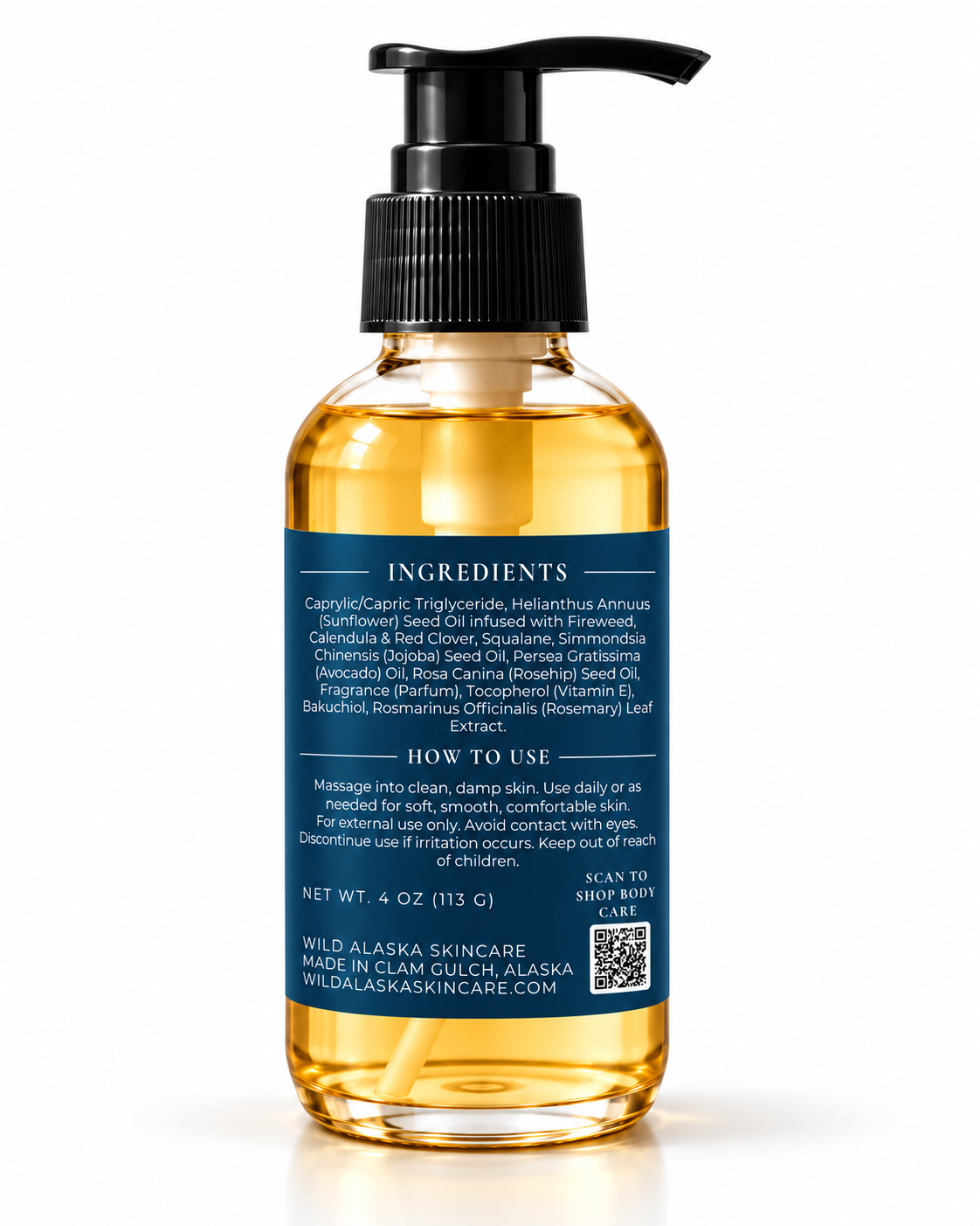Boreal Reserve Nourishing Body Oil in Alaska-inspired body care setting